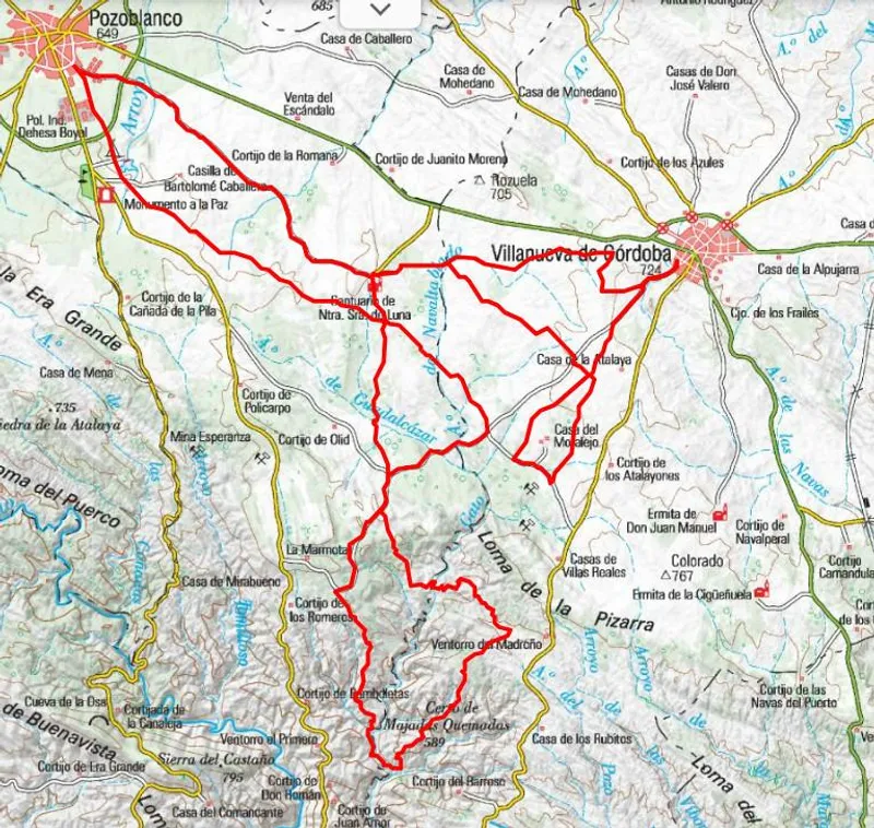 Mapa del recorrido preliminar